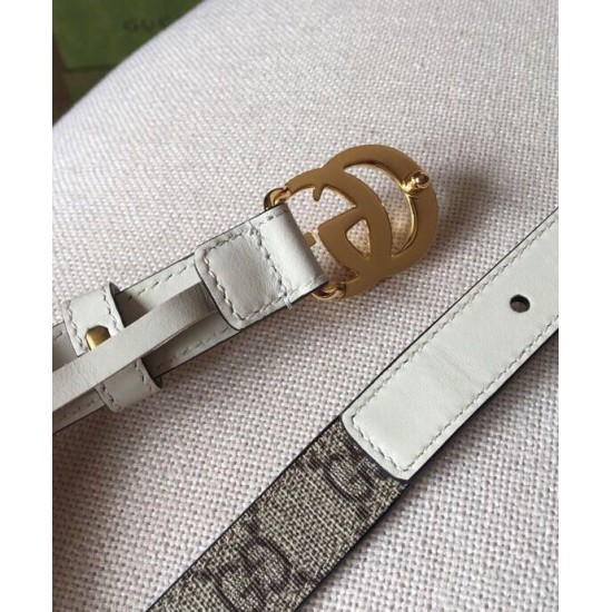 Cintura sottile Gucci GG Marmont bianca Cintura sottile Gucci GG Marmont bianca