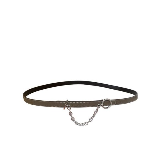 Hermes Epsom Cintura in pelle argento hardware grigio Hermes Epsom Cintura in pelle argento hardware grigio
