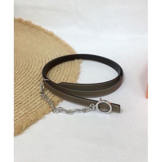 Hermes Epsom Cintura in pelle argento hardware grigio Hermes Epsom Cintura in pelle argento hardware grigio