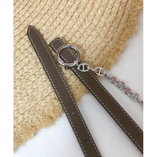 Hermes Epsom Cintura in pelle argento hardware grigio Hermes Epsom Cintura in pelle argento hardware grigio