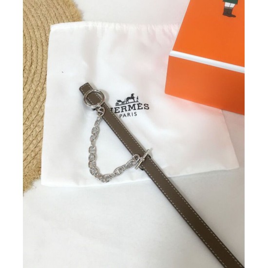 Hermes Epsom Cintura in pelle argento hardware grigio Hermes Epsom Cintura in pelle argento hardware grigio