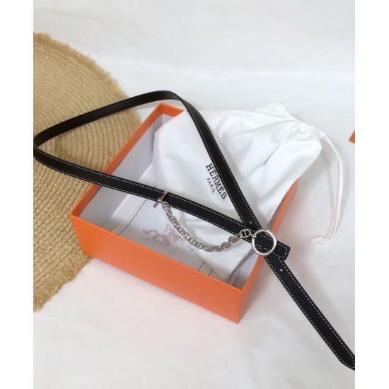 Hermes Epsom Cintura in pelle argento hardware nero Hermes Epsom Cintura in pelle argento hardware nero