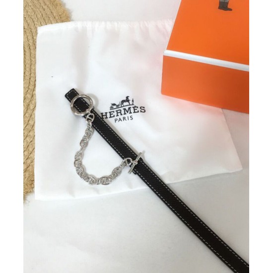 Hermes Epsom Cintura in pelle argento hardware nero Hermes Epsom Cintura in pelle argento hardware nero