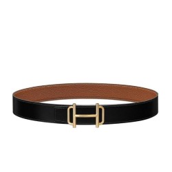 Pari Fibbia per cintura Hermes Royal &amp; Cinturino in pelle reversibile 38mm Caffè