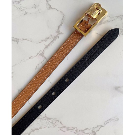 Hermes Lucky 15 cintura reversibile caffè