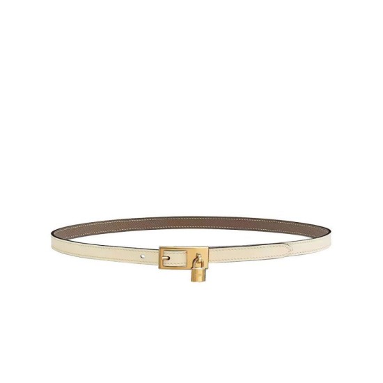 Hermes Lucky 15 cintura reversibile cachi