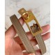 Hermes Lucky 15 cintura reversibile cachi