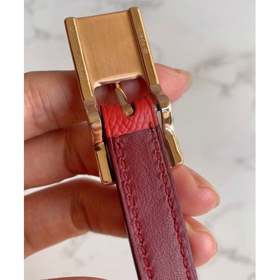 Pari Cintura reversibile Hermes Lucky 15 rossa Pari Cintura reversibile Hermes Lucky 15 rossa