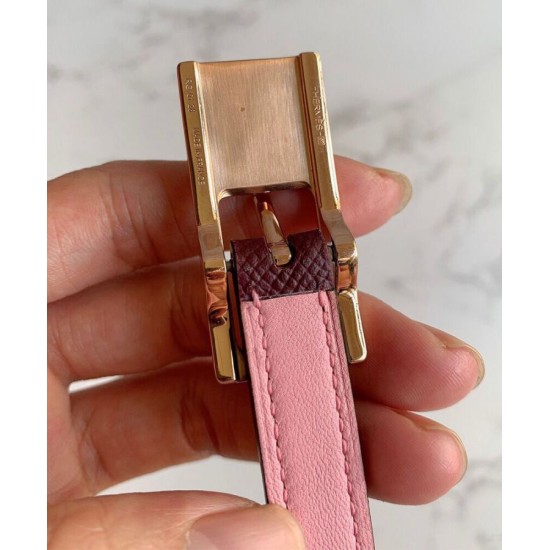 Pari Cintura reversibile Hermes Lucky 15 color malva Pari Cintura reversibile Hermes Lucky 15 color malva
