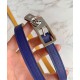 Cintura Hermes Lucky 15 Reversibile Blu/Gialla