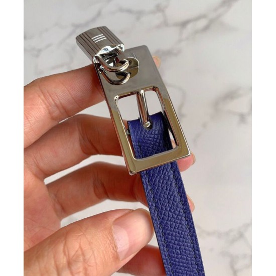 Cintura Hermes Lucky 15 Reversibile Blu/Gialla