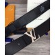 Cintura reversibile Louis Vuitton con iniziali Louis Vuitton da 40 mm nera Cintura reversibile Louis Vuitton con iniziali Louis Vuitton da 40 mm nera