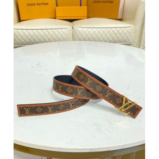 Cintura reversibile Louis Vuitton LV Chain 30mm marrone Cintura reversibile Louis Vuitton LV Chain 30mm marrone