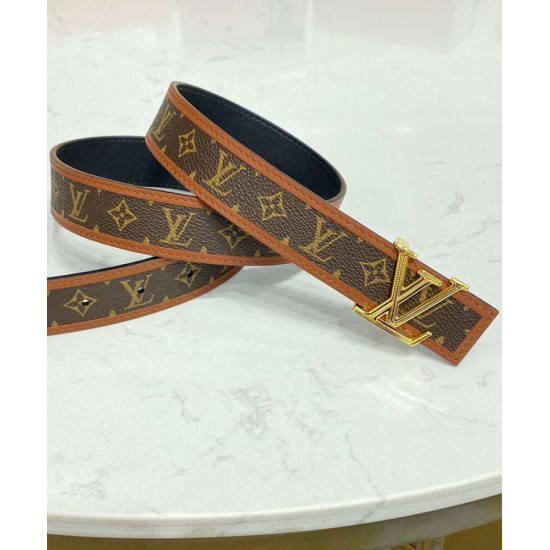 Cintura reversibile Louis Vuitton LV Chain 30mm marrone Cintura reversibile Louis Vuitton LV Chain 30mm marrone