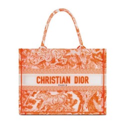 Christian Dior Medium Dior Book Tote arancione