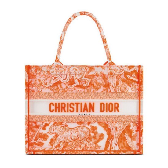 Christian Dior Medium Dior Book Tote arancione
