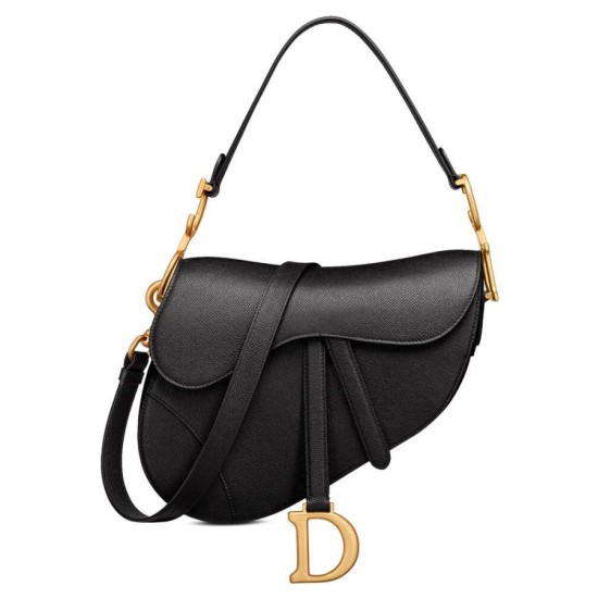 Borsa a sella Christian Dior con cinturino nero Borsa a sella Christian Dior con cinturino nero