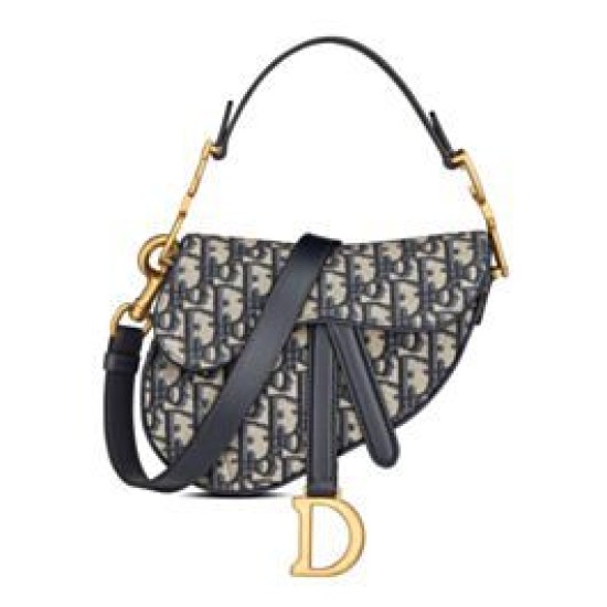Borsa Christian Dior Mini Saddle Con Tracolla Blu Scuro Borsa Christian Dior Mini Saddle Con Tracolla Blu Scuro