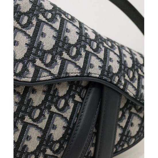 Borsa Christian Dior Mini Saddle Con Tracolla Blu Scuro Borsa Christian Dior Mini Saddle Con Tracolla Blu Scuro