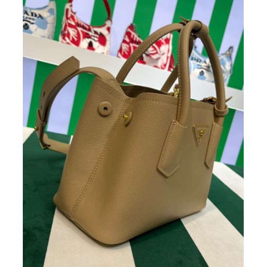 Replica Mini Borsa Prada Doppia In Pelle Saffiano Albicocca imitazioni Miglior Prezzo Mini Borsa Prada Doppia In Pelle Saffiano Albicocca Replica