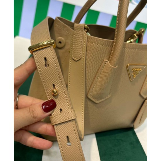 Replica Mini Borsa Prada Doppia In Pelle Saffiano Albicocca imitazioni Miglior Prezzo Mini Borsa Prada Doppia In Pelle Saffiano Albicocca Replica