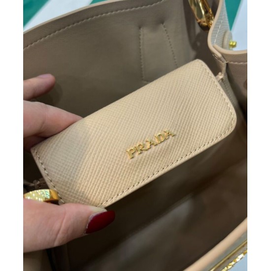 Replica Mini Borsa Prada Doppia In Pelle Saffiano Albicocca imitazioni Miglior Prezzo Mini Borsa Prada Doppia In Pelle Saffiano Albicocca Replica