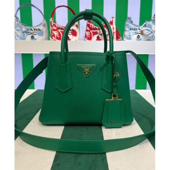 Replica Mini Borsa Prada Doppia In Pelle Saffiano Verde imitazioni Miglior Prezzo Mini Borsa Prada Doppia In Pelle Saffiano Verde Replica
