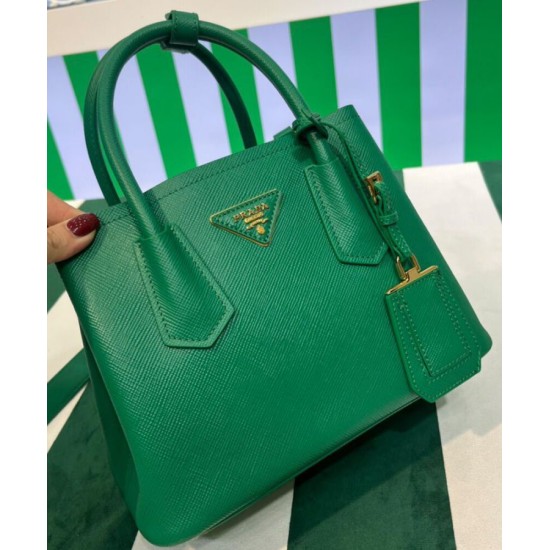 Replica Mini Borsa Prada Doppia In Pelle Saffiano Verde imitazioni Miglior Prezzo Mini Borsa Prada Doppia In Pelle Saffiano Verde Replica