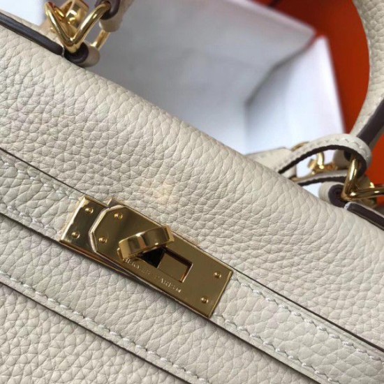 Borsa Hermes Mini Kelly 20cm Craie