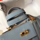 Borsa Hermes Mini Kelly 20cm Blu