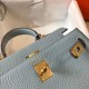 Borsa Hermes Mini Kelly 20cm Blu
