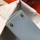 Borsa Hermes Mini Kelly 20cm Blu