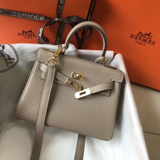 Borse Hermes Mini Kelly 20 cm grigia