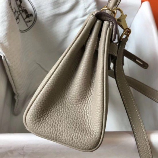 Borse Hermes Mini Kelly 20 cm grigia