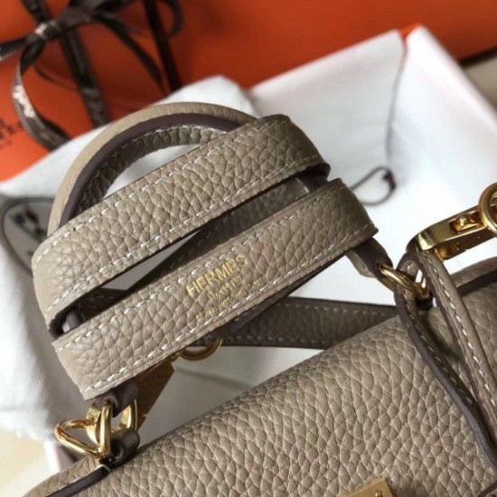 Borse Hermes Mini Kelly 20 cm grigia