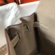 Borse Hermes Mini Kelly 20 cm grigia