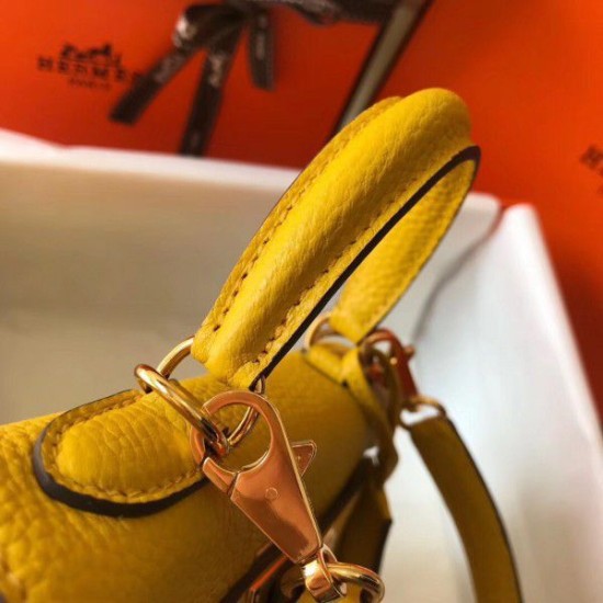 Borsa Hermes Mini Kelly 20 cm gialla Borsa Hermes Mini Kelly 20 cm gialla