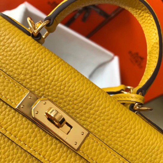 Borsa Hermes Mini Kelly 20 cm gialla Borsa Hermes Mini Kelly 20 cm gialla