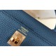 Hermes Kelly 25cm Borse Sellier Clemence Pelle Blu Hermes Kelly 25cm Borse Sellier Clemence Pelle Blu