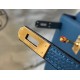 Hermes Kelly 25cm Borse Sellier Clemence Pelle Blu Hermes Kelly 25cm Borse Sellier Clemence Pelle Blu
