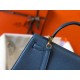 Hermes Kelly 25cm Borse Sellier Clemence Pelle Blu Hermes Kelly 25cm Borse Sellier Clemence Pelle Blu