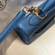 Hermes Kelly 25cm Borse Sellier Clemence Pelle Blu Hermes Kelly 25cm Borse Sellier Clemence Pelle Blu