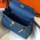 Hermes Kelly 25cm Borse Sellier Clemence Pelle Blu Hermes Kelly 25cm Borse Sellier Clemence Pelle Blu