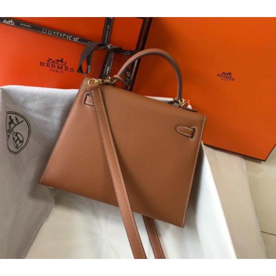 Borse Hermes Kelly 25cm Sellier Epsom in pelle marrone Borse Hermes Kelly 25cm Sellier Epsom in pelle marrone