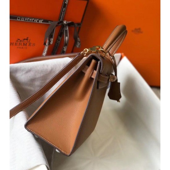 Borse Hermes Kelly 25cm Sellier Epsom in pelle marrone Borse Hermes Kelly 25cm Sellier Epsom in pelle marrone