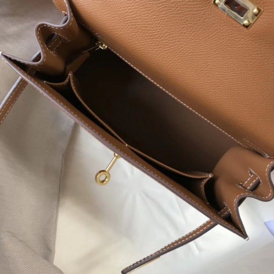 Borse Hermes Kelly 25cm Sellier Epsom in pelle marrone Borse Hermes Kelly 25cm Sellier Epsom in pelle marrone