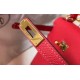 Borsa Hermes Kelly 25cm Sellier Epsom in pelle rossa