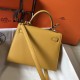Hermes Kelly 25cm Sellier Epsom in pelle gialla Hermes Kelly 25cm Sellier Epsom in pelle gialla