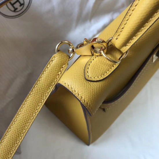 Hermes Kelly 25cm Sellier Epsom in pelle gialla Hermes Kelly 25cm Sellier Epsom in pelle gialla