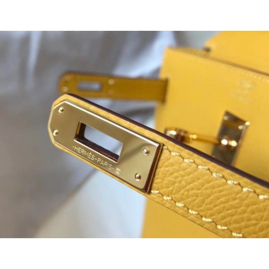 Hermes Kelly 25cm Sellier Epsom in pelle gialla Hermes Kelly 25cm Sellier Epsom in pelle gialla